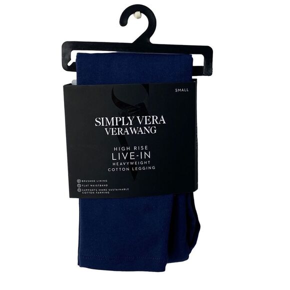 SIMPLY VERA VERA WANG XSmall Navy Cozy Heavyweight Leggings - Picture 1 of 6